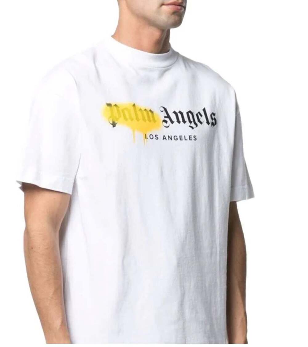 Palm Angels Los Angeles Sprayed Logo T-Shirt White SIZE MEDIUM